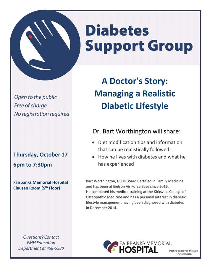 Diabetic Support Group Flyer October 2019